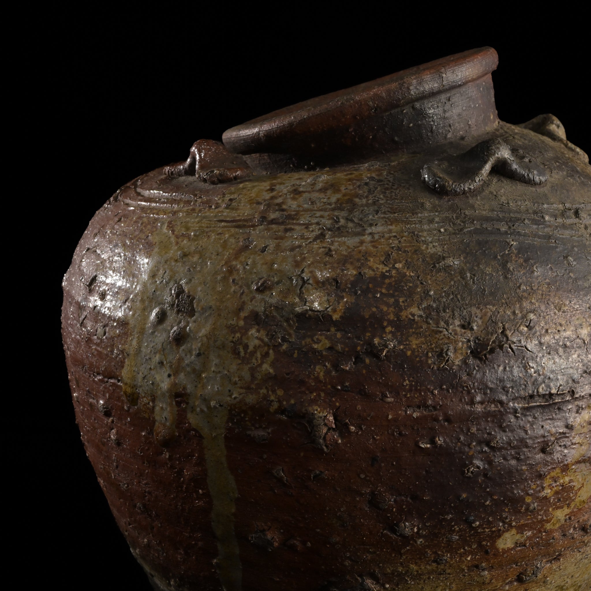 四耳呂宋壺　唐物　飴釉茶壺 四耳呂宋壺 唐物 飴釉茶壺 【公式通販】